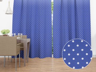 Dekorační závěs na míru Leona LN-022 Bílé puntíky na sytě modrém - Biante.cz Dekorační závěs na míru Leona LN-022 Bílé puntíky na sytě modrém - Biante.cz