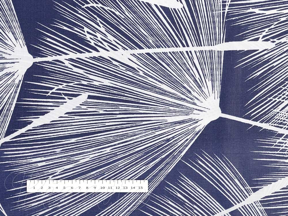 Bavlněná látka/plátno Sandra SA-414 Bílé abstraktní chmýří na modrém - šířka 160 cm - detail 3 - Biante.cz