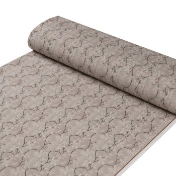 Dekorační látka PML-086 Pnoucí větvičky na hnědošedém - šířka 150 cm
