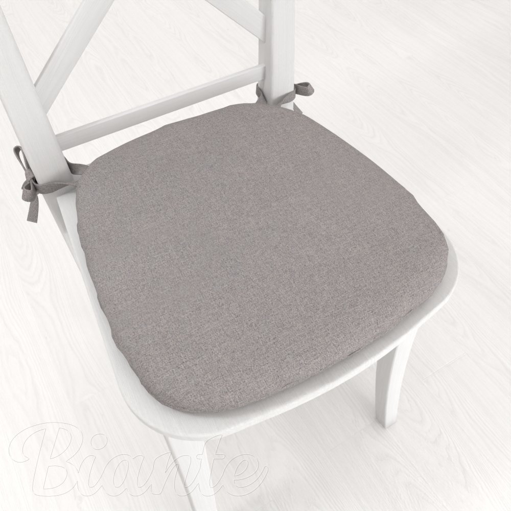 Oblý podsedák BKR-503 Šedý režný - 39x37x3 cm - Biante.cz