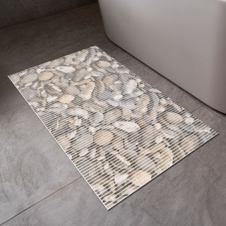 Koupelnová pěnová rohož / předložka PRO-001 Šedohnědé kameny - metráž šířka 65 cm - detail 1 - Biante.cz Koupelnová pěnová rohož / předložka PRO-001 Šedohnědé kameny - metráž šířka 65 cm - detail 1 - Biante.cz