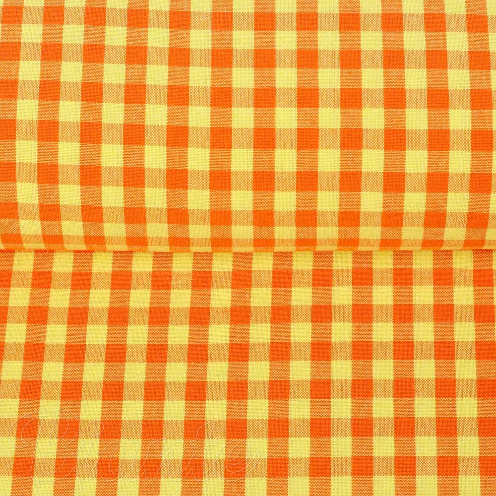Bavlněná látka Olivia OL-006 Oranžovo-žlutá kostka malá - šířka 150 cm - detail 2 - Biante.cz