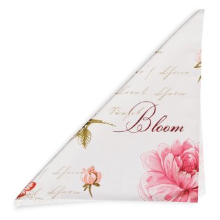 Bavlněný šátek Sandra SA-683 Růžové pivoňky s motýly na bílém - detail 1 - Biante.cz Bavlněný šátek Sandra SA-683 Růžové pivoňky s motýly na bílém - detail 1 - Biante.cz