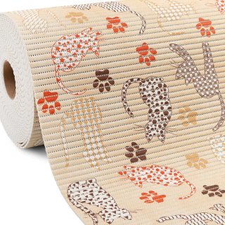 Kúpeľňová penová rohož / predložka PRO-105 Mačky a labky na béžovom - metráž šírka 65 cm - Biante.sk