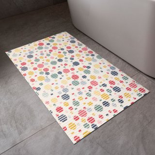 Kúpeľňová penová rohož / predložka PRO-048 Farebné bodky na krémovom - metráž šírka 65 cm - detail 1 - Biante.sk Kúpeľňová penová rohož / predložka PRO-048 Farebné bodky na krémovom - metráž šírka 65 cm - detail 1 - Biante.sk