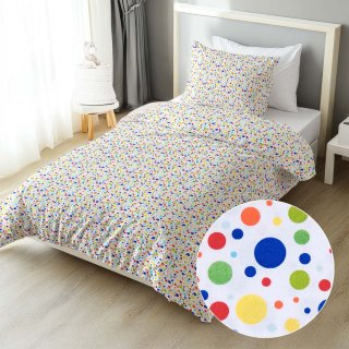 Dětské bavlněné ložní povlečení Sandra SA-006 Barevné puntíky na bílém - Biante.cz Dětské bavlněné ložní povlečení Sandra SA-006 Barevné puntíky na bílém - Biante.cz