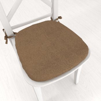Oblý podsedák z imitace broušené kůže Alcantara ALC-015 Světle hnědý - 39x37x3 cm - Biante.cz