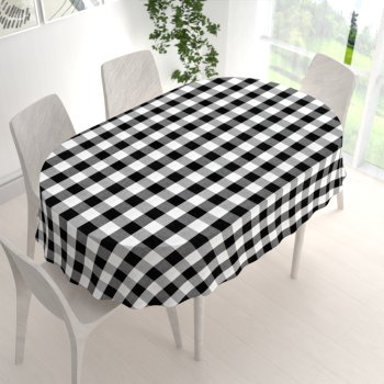 Bavlněný oválný ubrus Olivia OL-004 Černo-bílá kostka velká - detail 1 - Biante.cz Bavlněný oválný ubrus Olivia OL-004 Černo-bílá kostka velká - detail 1 - Biante.cz