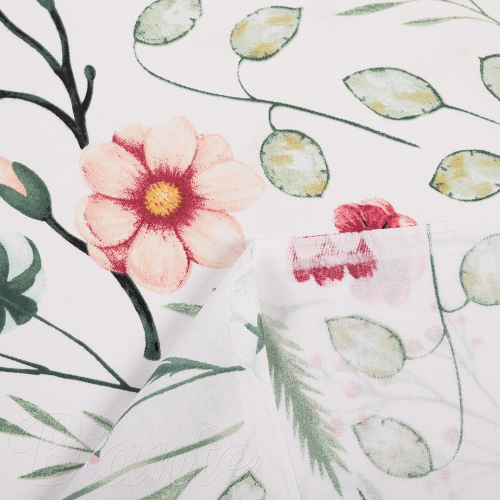 Bavlněná látka/plátno Sandra SA-747 Luční květiny na bílém - šířka 160 cm - detail 4 - Biante.cz