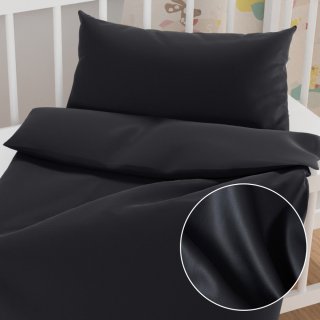 Dětské saténové povlečení do postýlky ST-006 Černé - Biante.cz