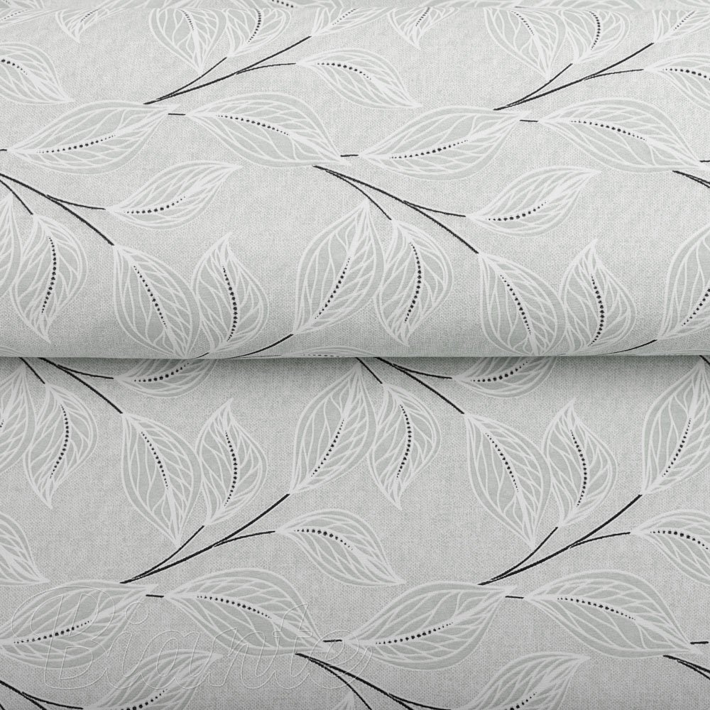 Dekorační látka Leona LN-165 Pnoucí lístky na šedém - šířka 140 cm a 280 cm - detail 2 - Biante.cz
