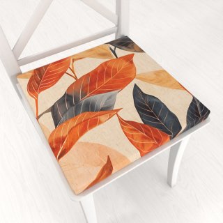 Štvorcový podsedák Elen PM-131 Veľké jesenné listy na režnom - 38x38x3 cm - Biante.sk Štvorcový podsedák Elen PM-131 Veľké jesenné listy na režnom - 38x38x3 cm - Biante.sk