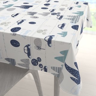 Dětský bavlněný čtvercový ubrus Sandra SA-685 Modrá auta mezi stromy na bílém - Biante.cz Dětský bavlněný čtvercový ubrus Sandra SA-685 Modrá auta mezi stromy na bílém - Biante.cz