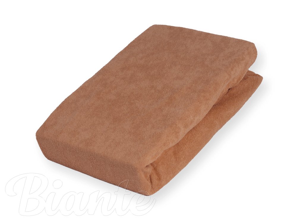 Froté napínací prostěradlo na extra vysokou matraci FR-023 Oříškově hnědé - detail 2 - Biante.cz