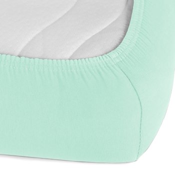 Jersey napínací prostěradlo na vysokou matraci JR-034 Mintové - detail 1 - Biante.cz Jersey napínací prostěradlo na vysokou matraci JR-034 Mintové - detail 1 - Biante.cz