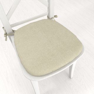 Oblý podsedák z imitace broušené kůže Alcantara ALC-021 Krémový - 39x37x3 cm - Biante.cz