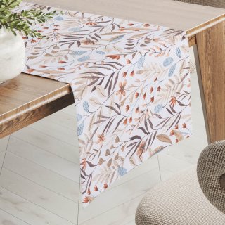 Dekorační běhoun na stůl Leona LN-163 Podzimní větvičky na bílém - Biante.cz Dekorační běhoun na stůl Leona LN-163 Podzimní větvičky na bílém - Biante.cz
