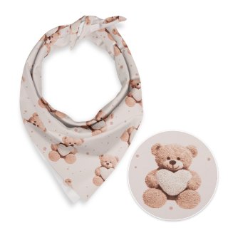 Detská bavlnená šatka Sandra SA-721 Medvedíky so srdiečkami na púdrovo ružovom - Biante.sk