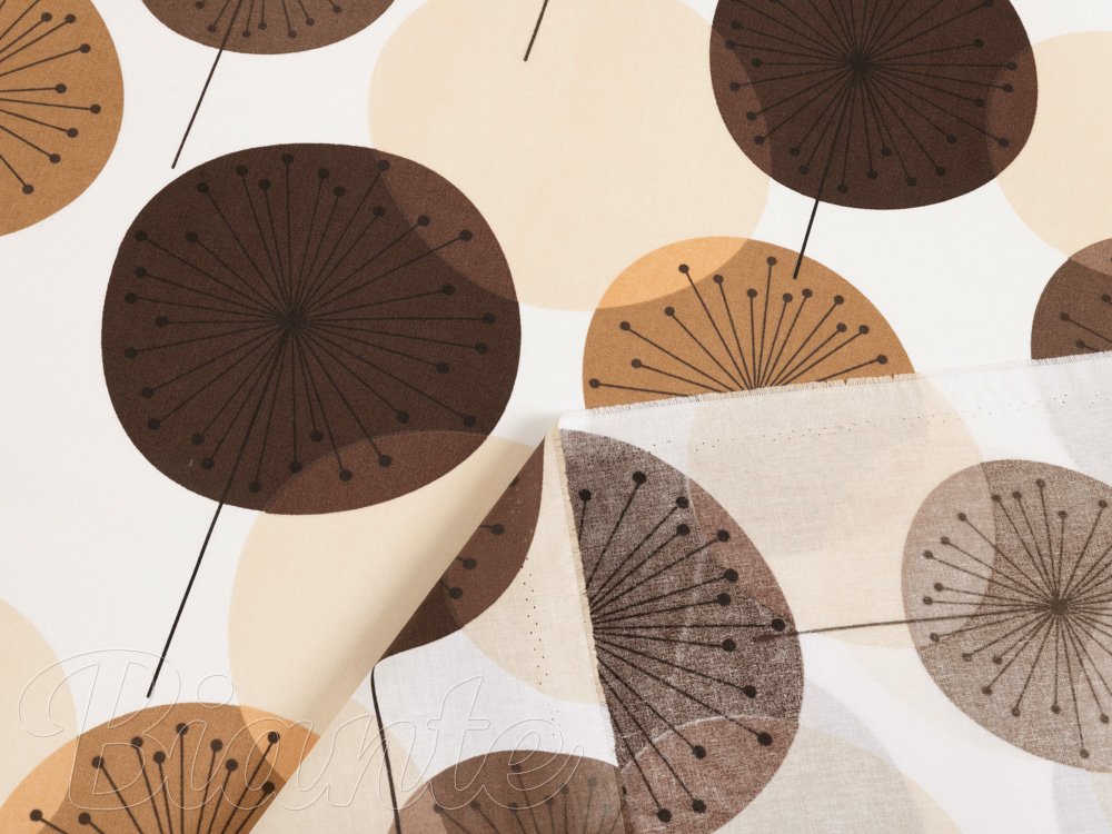 Bavlněná látka/plátno Sandra SA-488 Hnědo-béžové designové pampelišky - šířka 160 cm - detail 4 - Biante.cz Bavlněná látka/plátno Sandra SA-488 Hnědo-béžové designové pampelišky - šířka 160 cm - detail 4 - Biante.cz