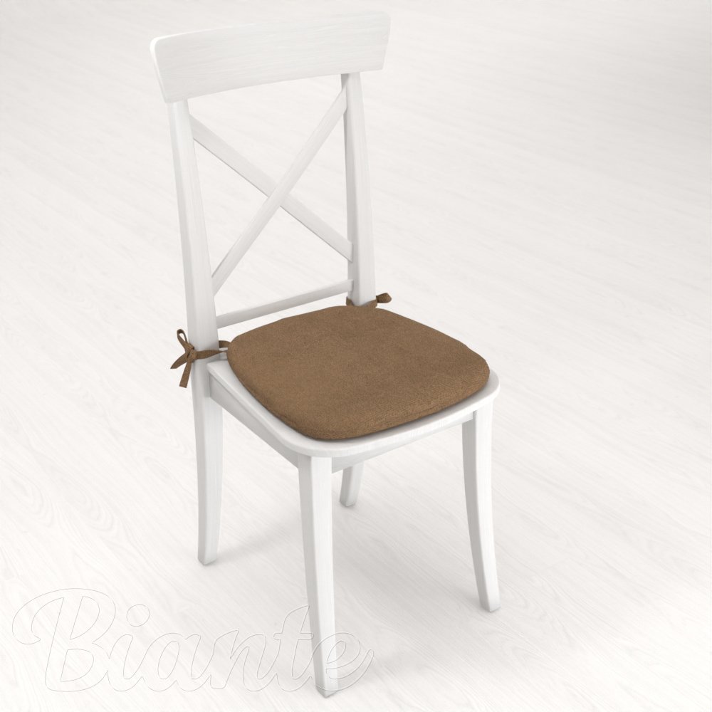 Oblý podsedák z imitace broušené kůže Alcantara ALC-015 Světle hnědý - 39x37x3 cm - detail 2 - Biante.cz