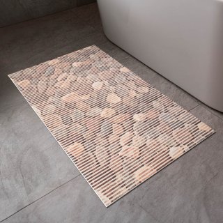 Kúpeľňová penová rohož / predložka PRO-002 Hnedé kamene - metráž šírka 65 cm - detail 1 - Biante.sk