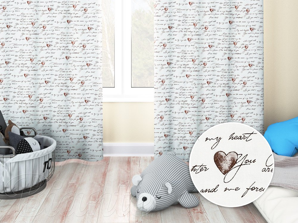 Dětský bavlněný závěs Sandra SA-028 Vyznání lásky - Biante.cz