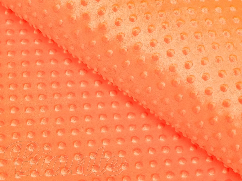 Dětská látka Minky 3D puntíky MKP-022 Oranžová - šířka 150 cm - Biante.cz