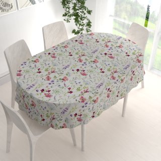 Dekorační oválný ubrus PML-098 Luční květiny na smetanovém - detail 1 - Biante.cz Dekorační oválný ubrus PML-098 Luční květiny na smetanovém - detail 1 - Biante.cz