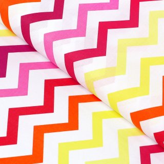 Bavlněná látka/plátno Sandra SA-379 Žluto-růžovo-červené cik-cak proužky - šířka 160 cm - Biante.cz