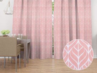 Bavlněný závěs na míru Sandra SA-211 Listy na starorůžovém - Biante.cz