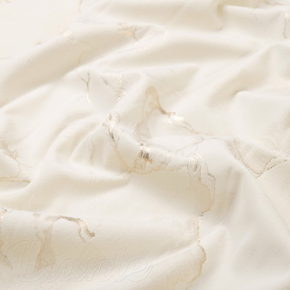 Sametová látka Isabela IBL-017 Zlatý/kouřový mramor na smetanovém - šířka 280 cm - detail 1 - Biante.cz