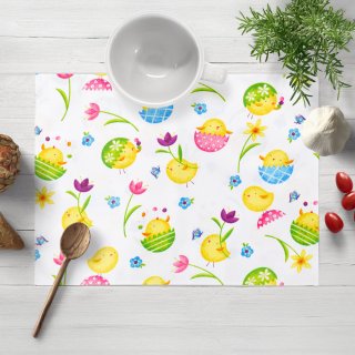 Bavlnené prestieranie na stôl Sandra SA-074 Žlté kuriatka - Biante.sk