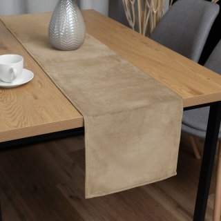 Sametový běhoun na stůl Velvet Premium SVP-026 Kávově béžový - Biante.cz Sametový běhoun na stůl Velvet Premium SVP-026 Kávově béžový - Biante.cz