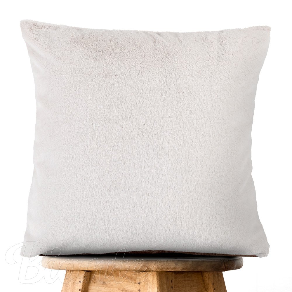 Plyšový dekorační povlak na polštář PL-003 Světle béžový/světle hnědý - Biante.cz