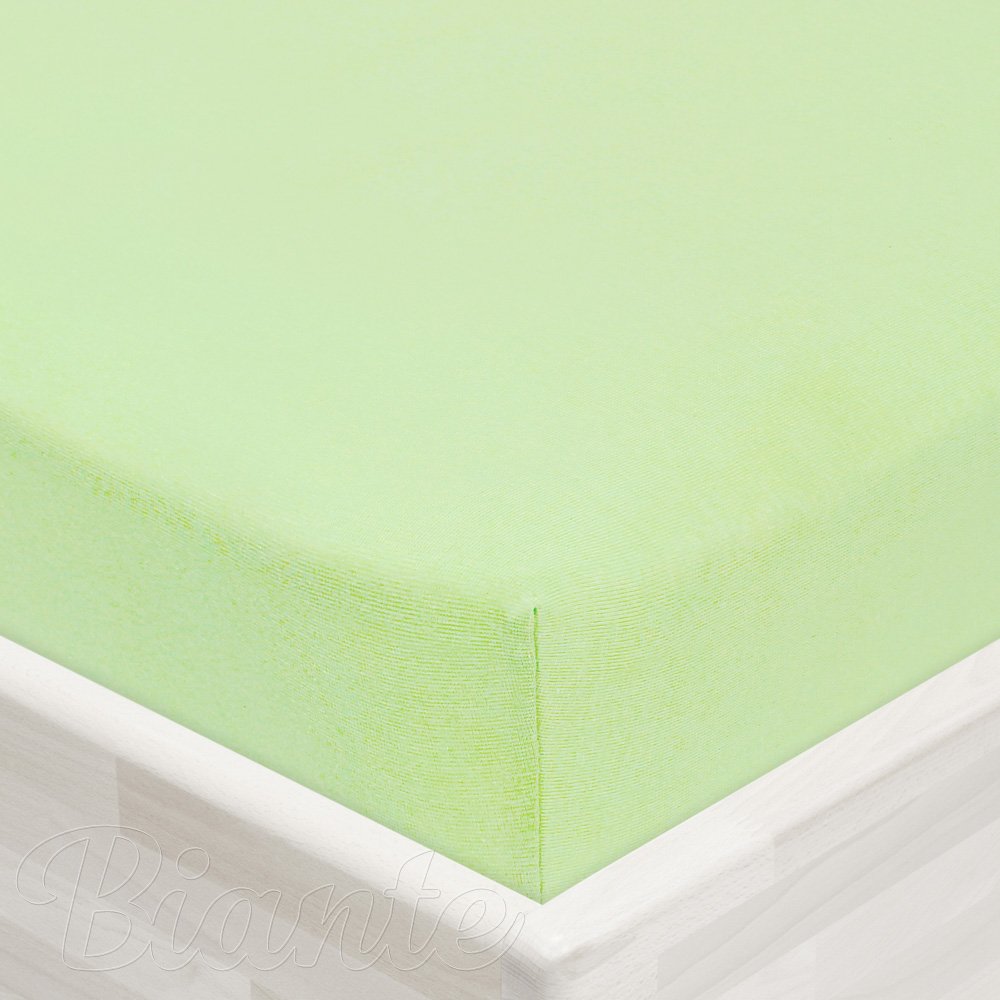 Dětské jersey napínací prostěradlo do postýlky JR-018 Pastelově zelené - detail 1 - Biante.cz