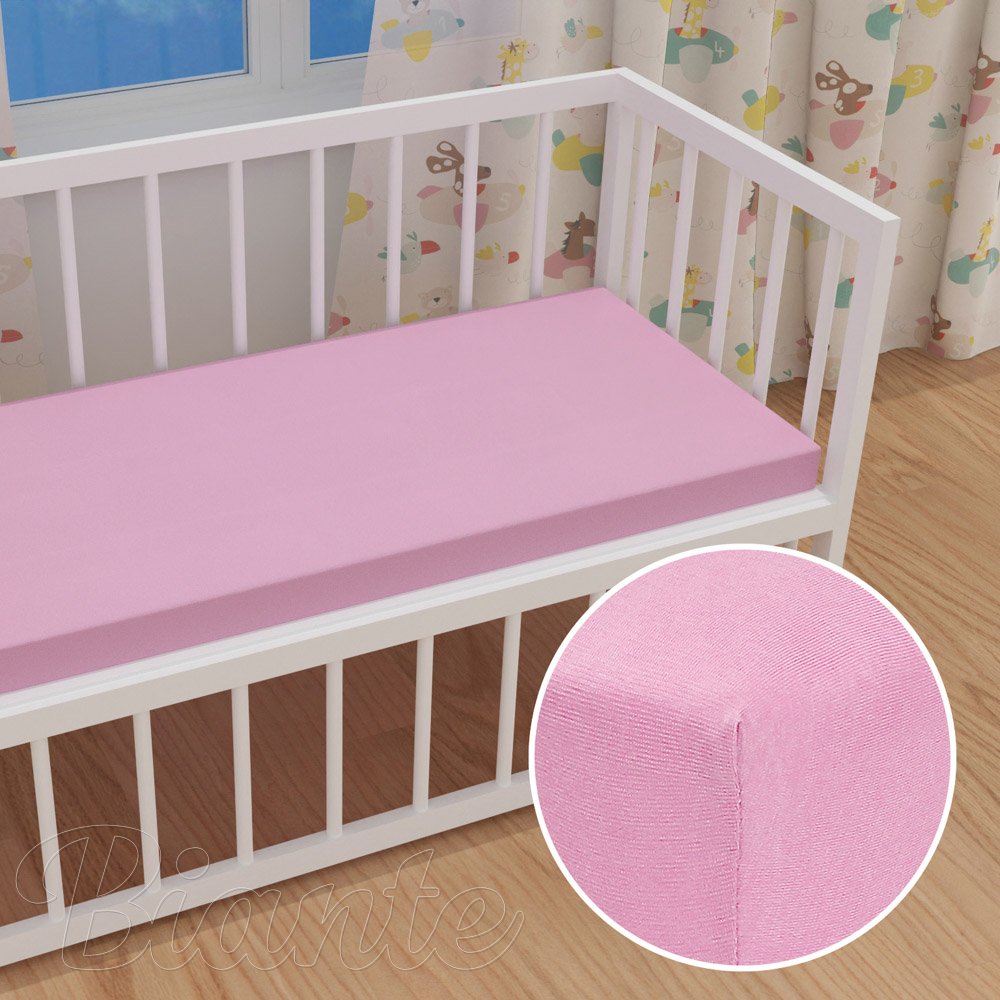Dětské jersey napínací prostěradlo do postýlky JR-008 Růžová lila - Biante.cz