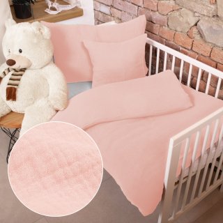 Dětské mušelínové povlečení do postýlky Nature MSN-035 Bledě růžové - Biante.cz