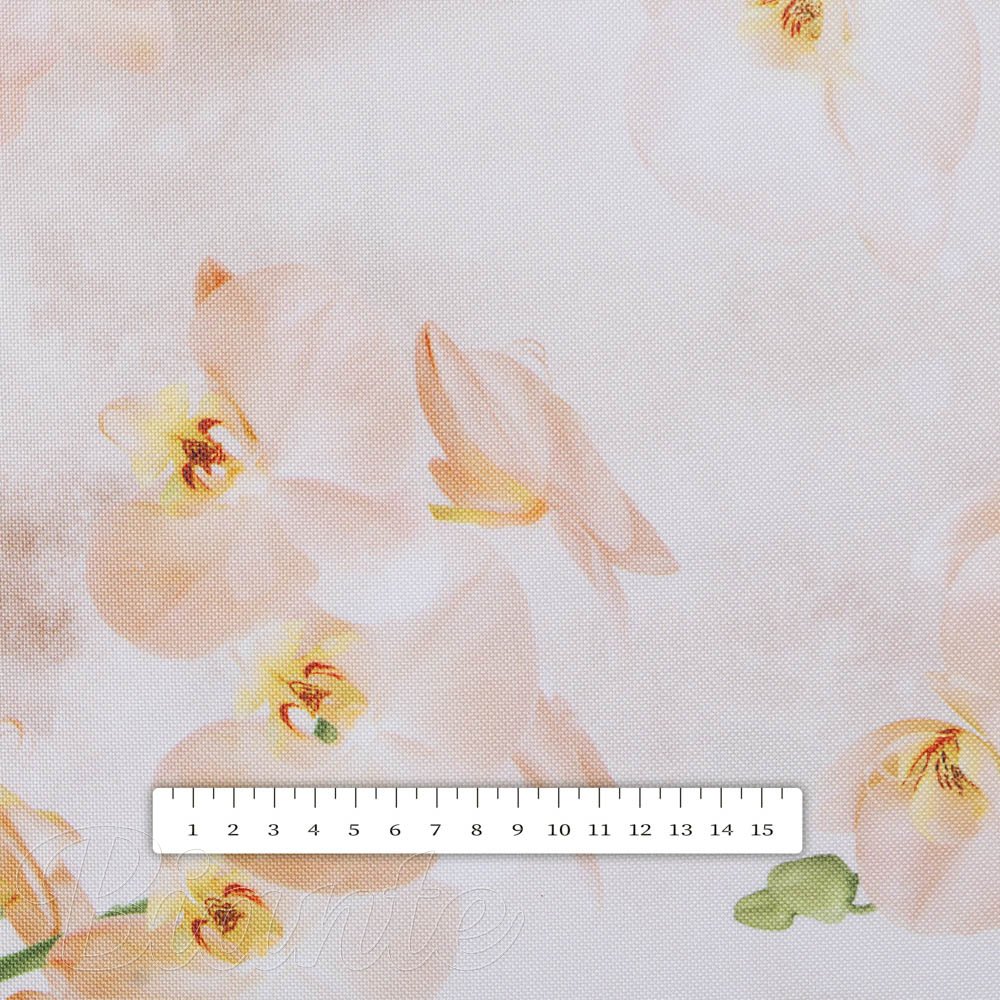 Teflónová látka na obrusy TF-045 Orchidey na béžovom - šírka 150 cm - detail 5 - Biante.sk