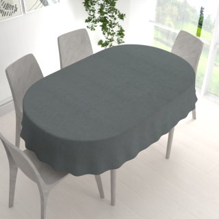 Oválný ubrus/imitace broušené kůže Alcantara ALC-019 Antracitově šedý - detail 1 - Biante.cz Oválný ubrus/imitace broušené kůže Alcantara ALC-019 Antracitově šedý - detail 1 - Biante.cz