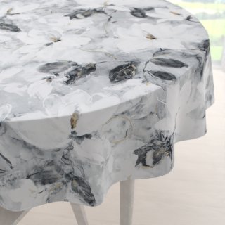 Sametový kulatý ubrus Tamara TMR-006 Designové květiny na šedém - Biante.cz Sametový kulatý ubrus Tamara TMR-006 Designové květiny na šedém - Biante.cz