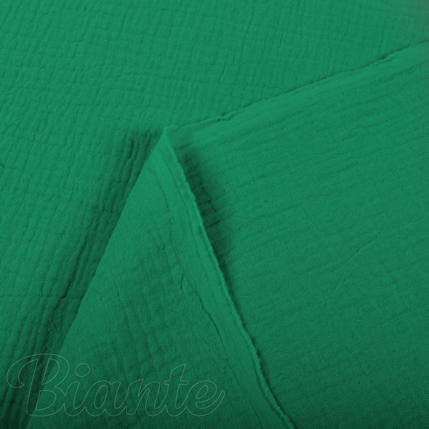 Mušelín dvojitá gázovina MSN-096 Sýto zelená - metráž šírka 135 cm - detail 3 - Biante.sk