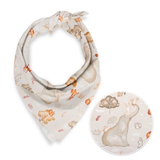 Dětský bavlněný šátek Sandra SA-692 Slon a jeho kamarádi na světle šedobéžovém - Biante.cz Dětský bavlněný šátek Sandra SA-692 Slon a jeho kamarádi na světle šedobéžovém - Biante.cz