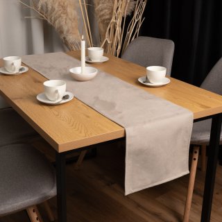 Běhoun na stůl/imitace broušené kůže Alcantara ALC-009 Béžový - detail 1 - Biante.cz Běhoun na stůl/imitace broušené kůže Alcantara ALC-009 Béžový - detail 1 - Biante.cz