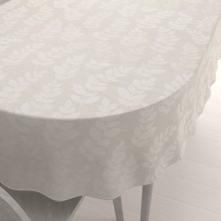 Teflonový oválný ubrus TF-130 Akátové listy na režném - Biante.cz Teflonový oválný ubrus TF-130 Akátové listy na režném - Biante.cz