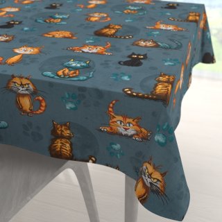 Dětský bavlněný čtvercový ubrus Sandra SA-705 Kočičí parta na tmavě šedomodrém - Biante.cz Dětský bavlněný čtvercový ubrus Sandra SA-705 Kočičí parta na tmavě šedomodrém - Biante.cz