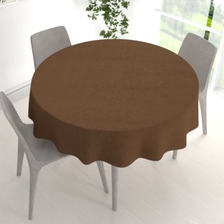 Kulatý ubrus/imitace broušené kůže Alcantara ALC-022 Hnědý - detail 1 - Biante.cz