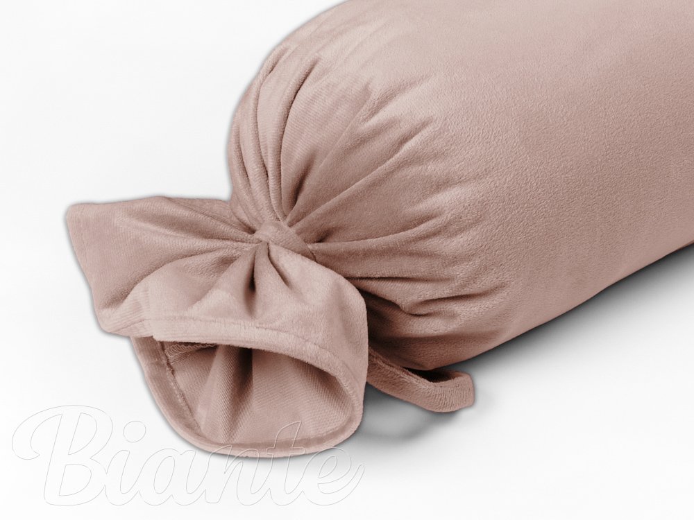 Sametový polštář válec bonbon Velvet Premium SVP-043 Pudrově růžový - detail 1 - Biante.cz