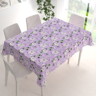 Dekorační obdélníkový ubrus PML-044 Květy magnolie na fialovém - detail 1 - Biante.cz