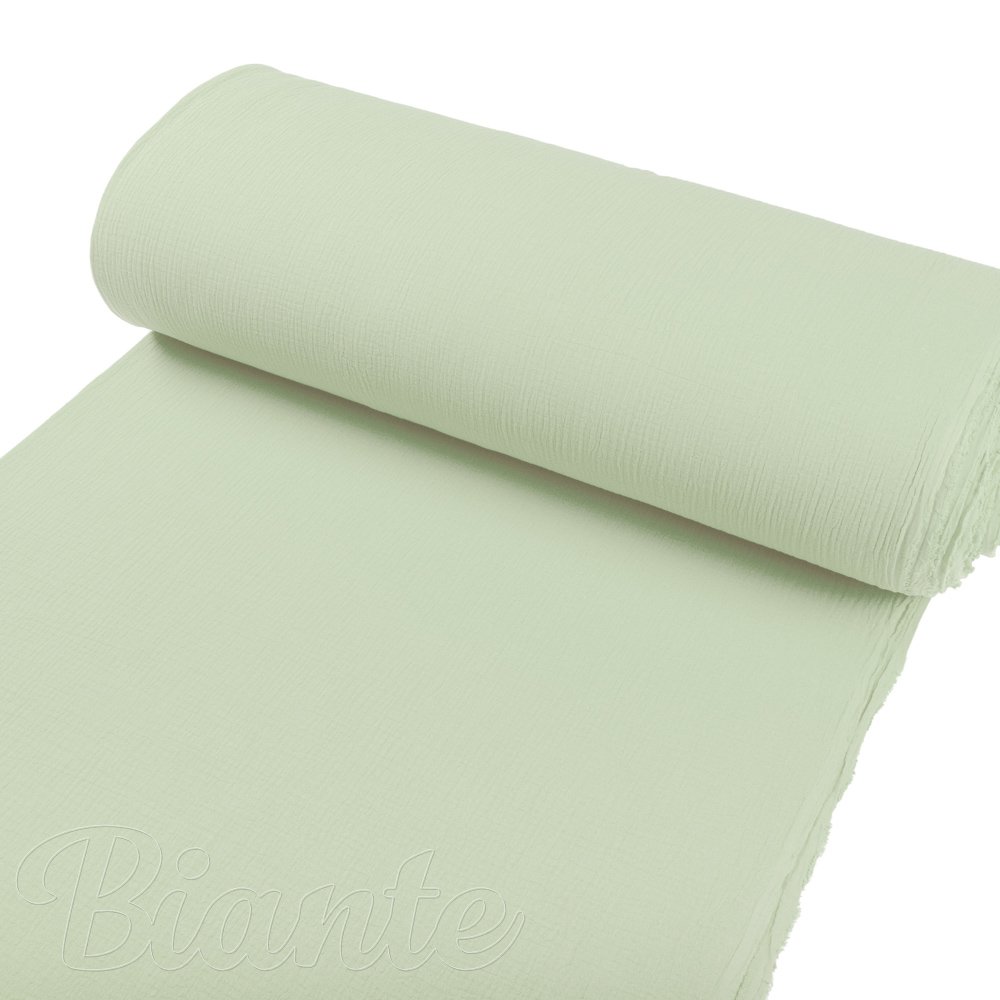 Mušelín dvojitá gázovina MSN-067 Pastelově pistáciová - metráž šířka 140 cm - detail 2 - Biante.cz