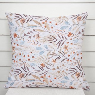 Dekoračná obliečka na vankúš Leona LN-163 Jesenné vetvičky na bielom - Biante.sk